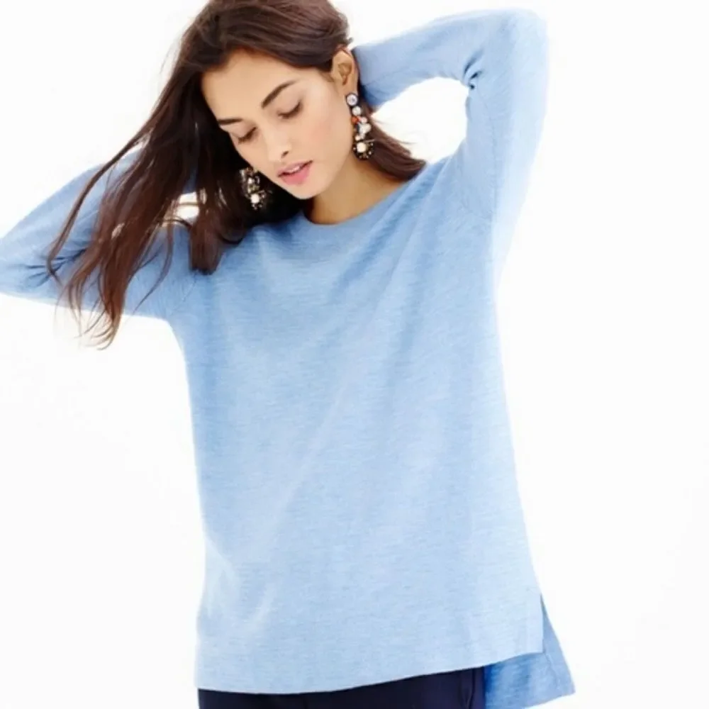 J. Crew Blue Merino Wool Swing Pullover Sweater